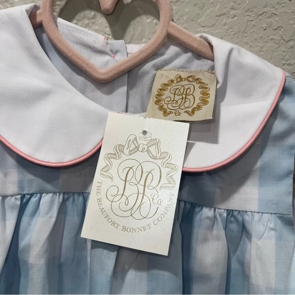 The Beaufort Bonnet Company 2T Chattanooga Check Sleveless Collared Dress - NWT - Picture 5 of 6